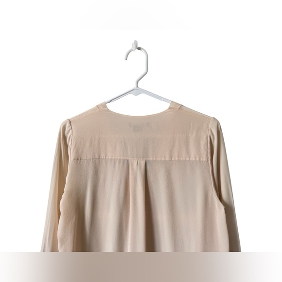 Vince Blush Silk Blouse Top Picot Edge Long Sleeve in Blossom Small - Picture 9 of 15